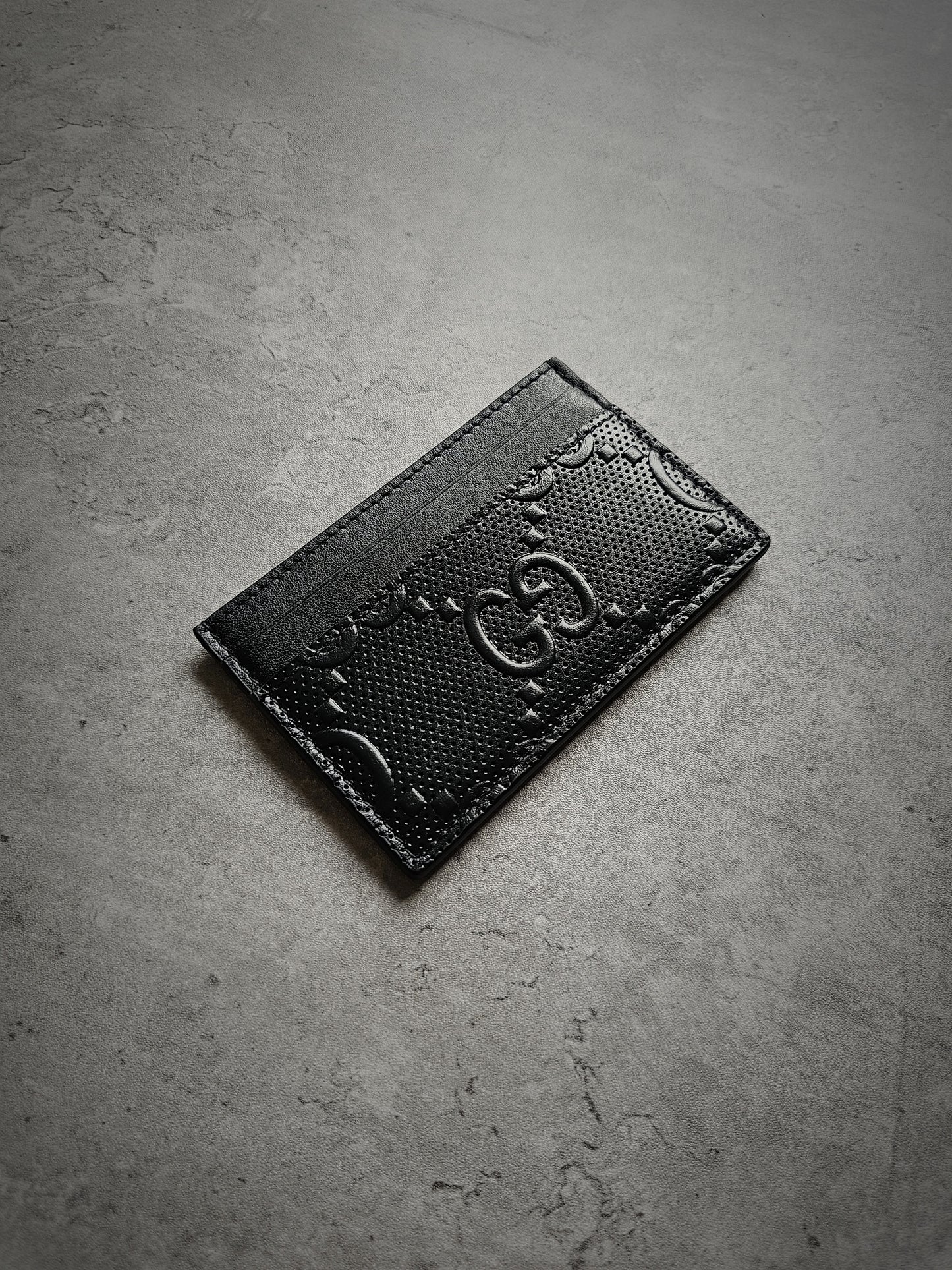 GUCCI GG Embossed Leather Card Holder