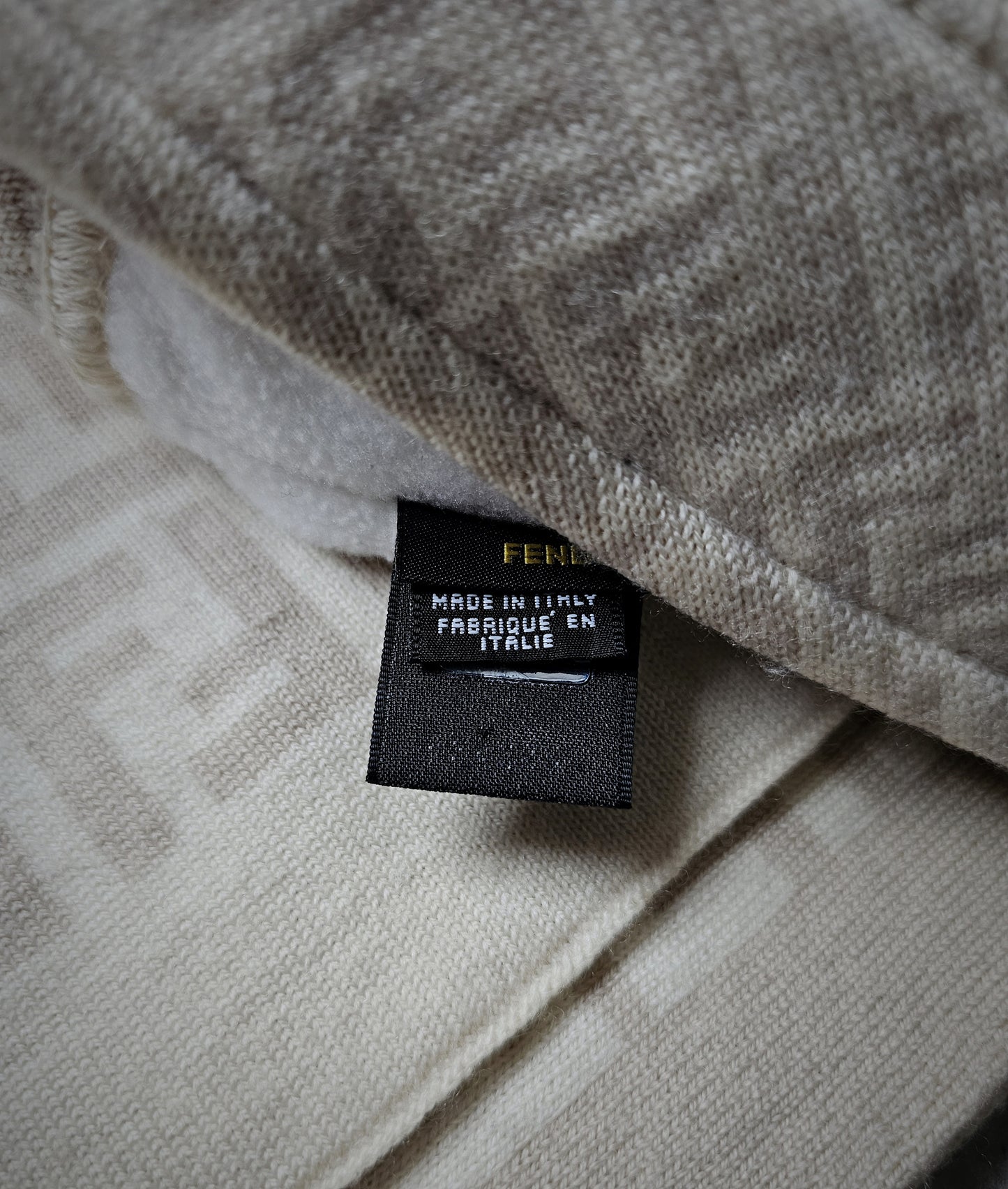 FENDI FF Monogram 100% Wool Hat and Scarf Set