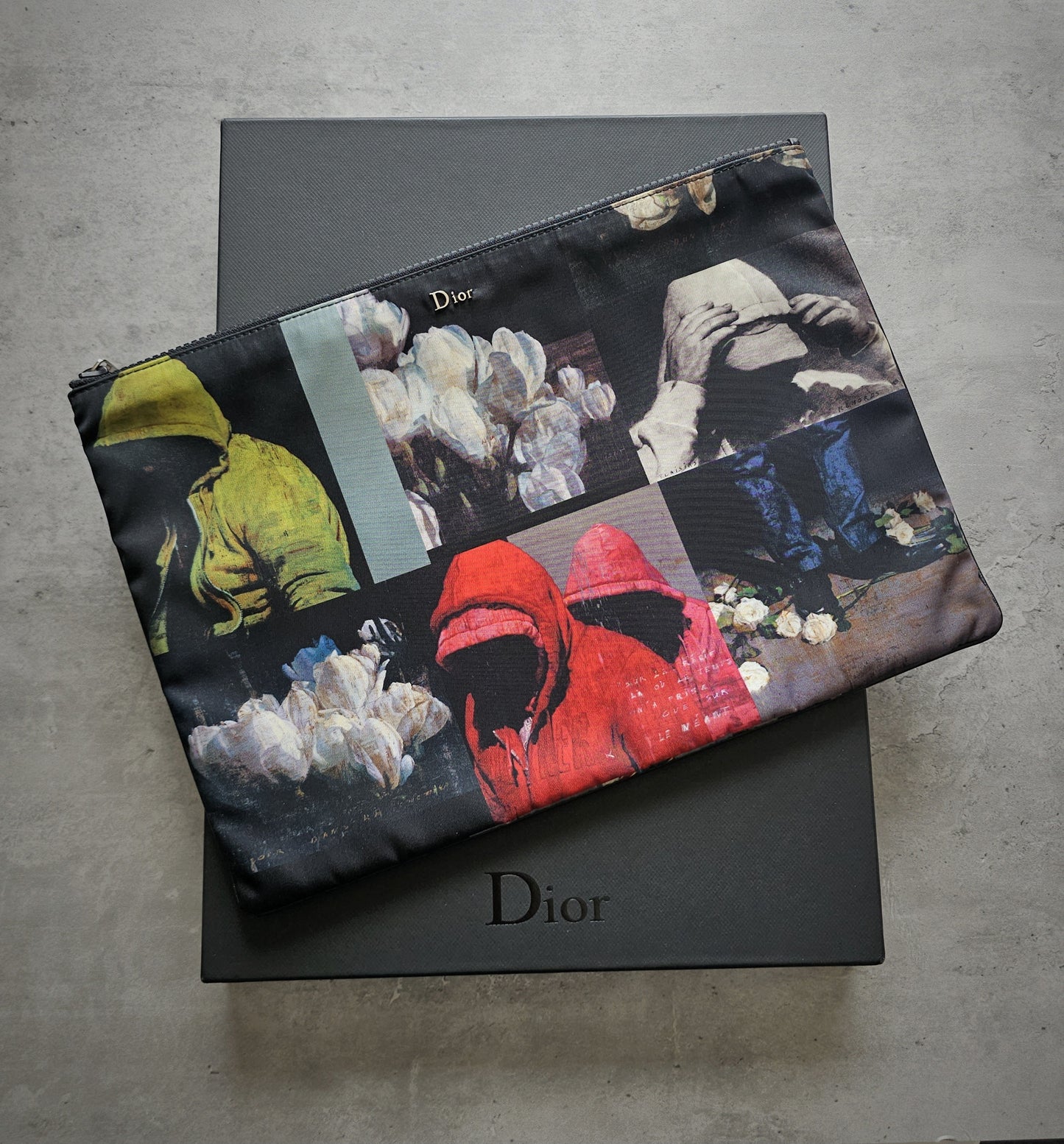 DIOR HOMME Rare Francois Bard Documents Zipped Pouch