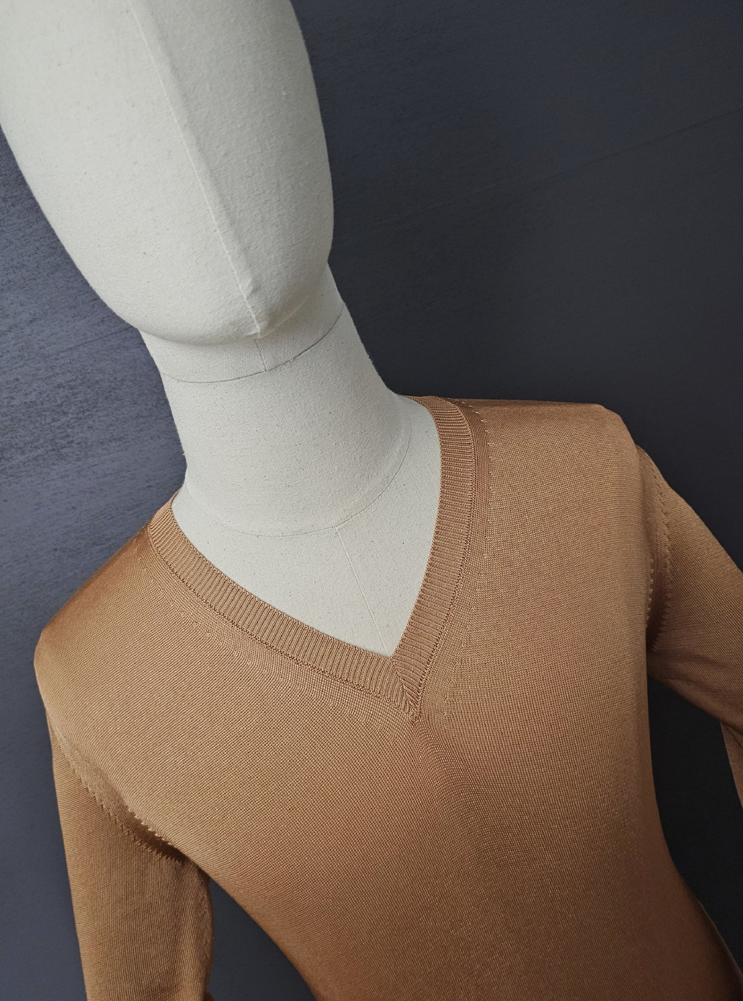 TOM FORD Viscose Salmon V-Neck Sweater