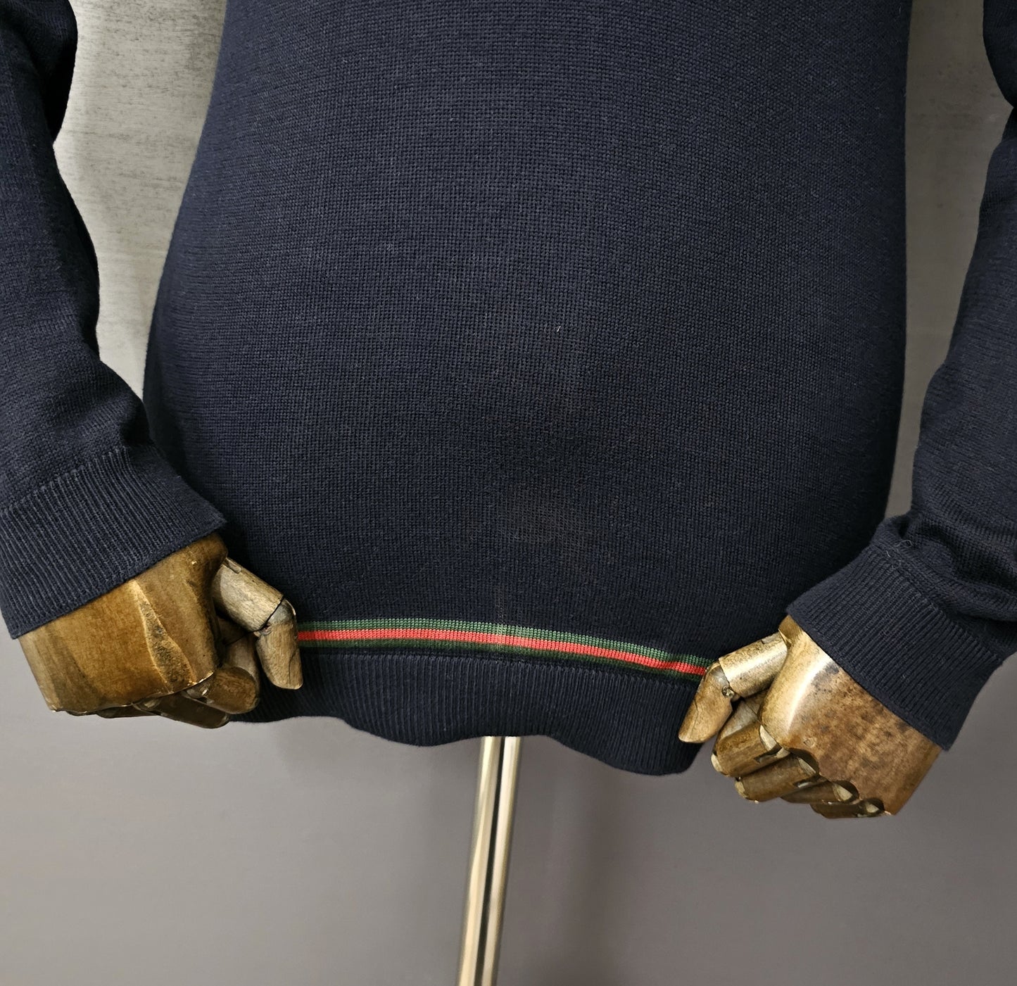 GUCCI Webbed-Hem Fine Knit Polo