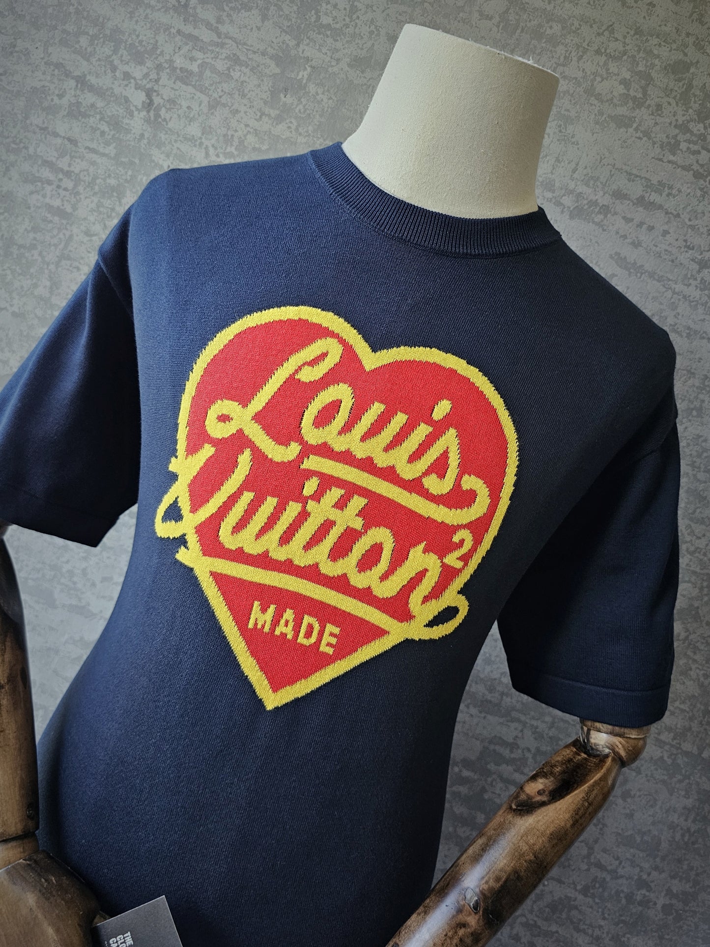 LOUIS VUITTON x NIGO Intarsia Jacquard Heart Crewneck Knit T-Shirt