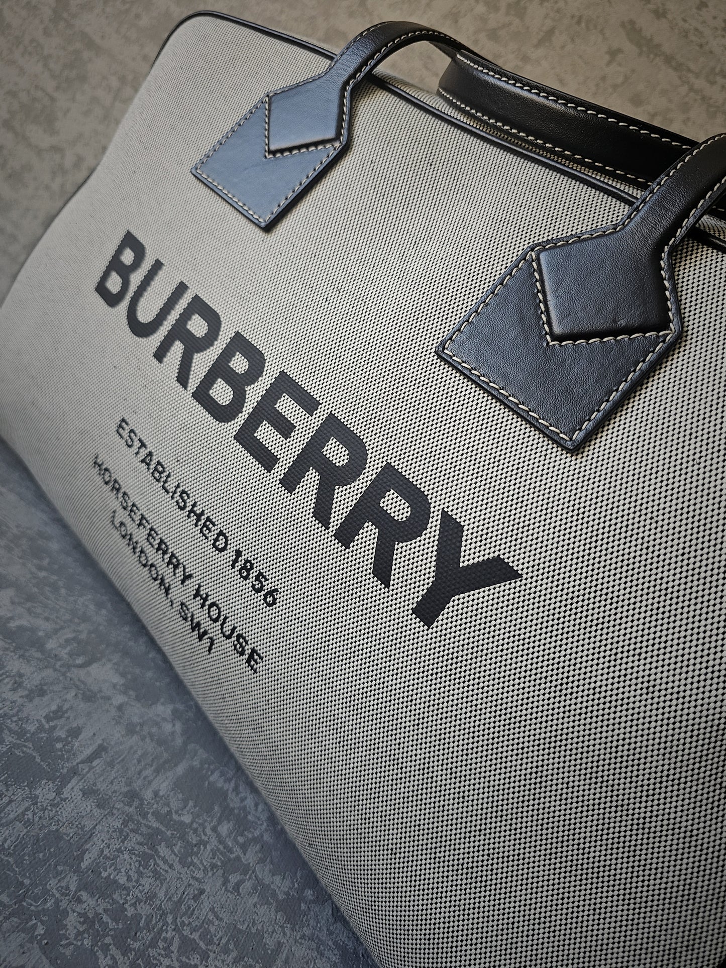 BURBERRY Logo-Print Leather-Trimmed Canvas Holdall