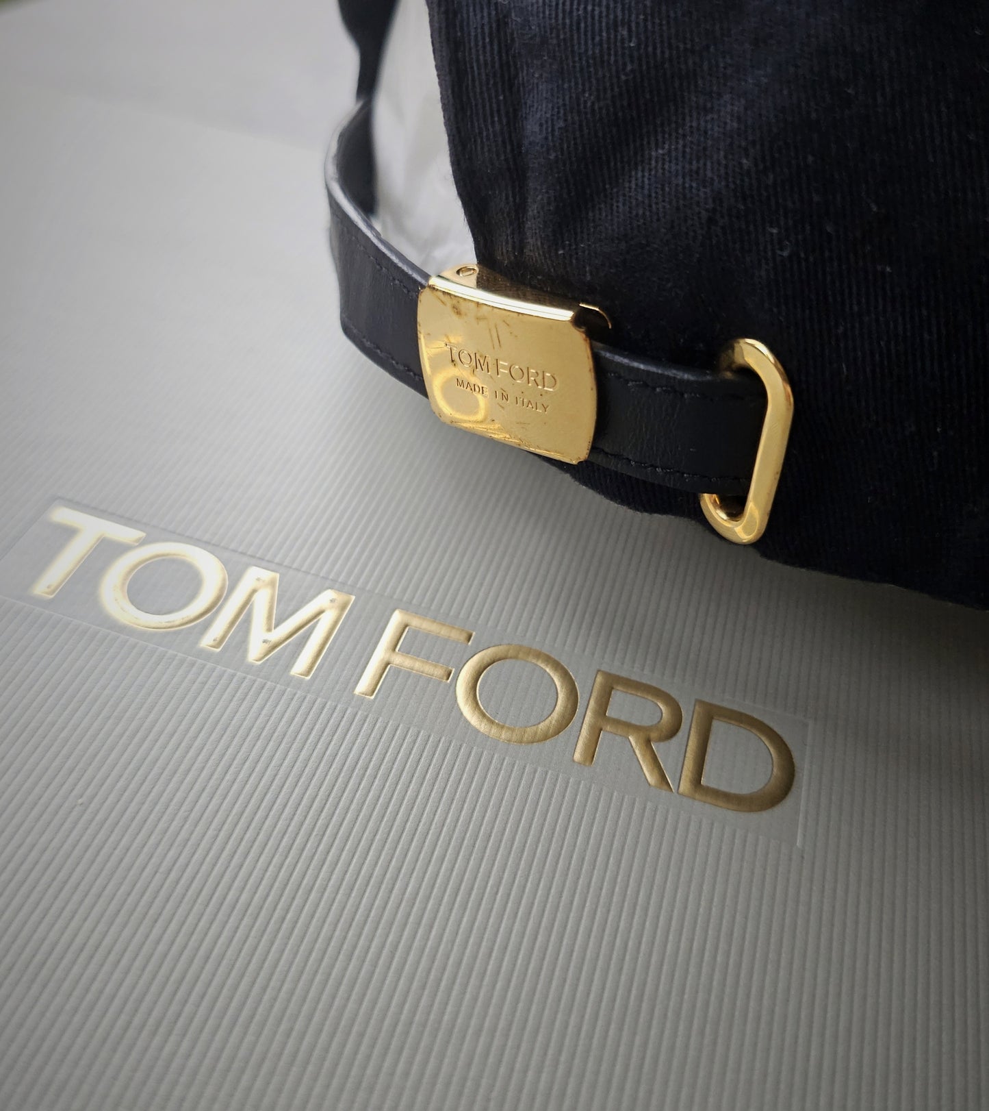 TOM FORD TF Canvas Logo Navy Baseball Cap