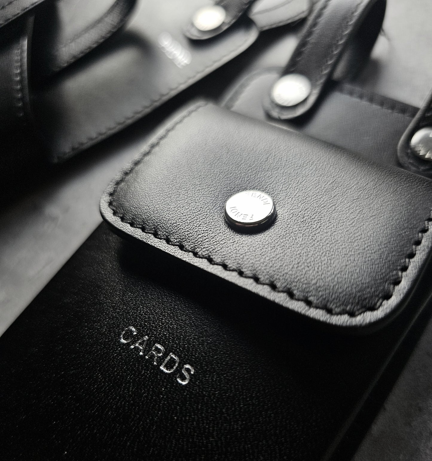 FENDI Vitello Glacier Utility Pouched Leather Belt