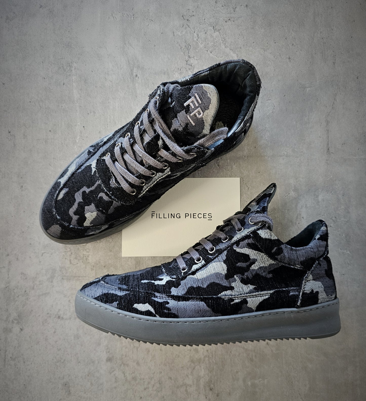 FILLING PIECES High Top Ripple Merge Camo Sneakers