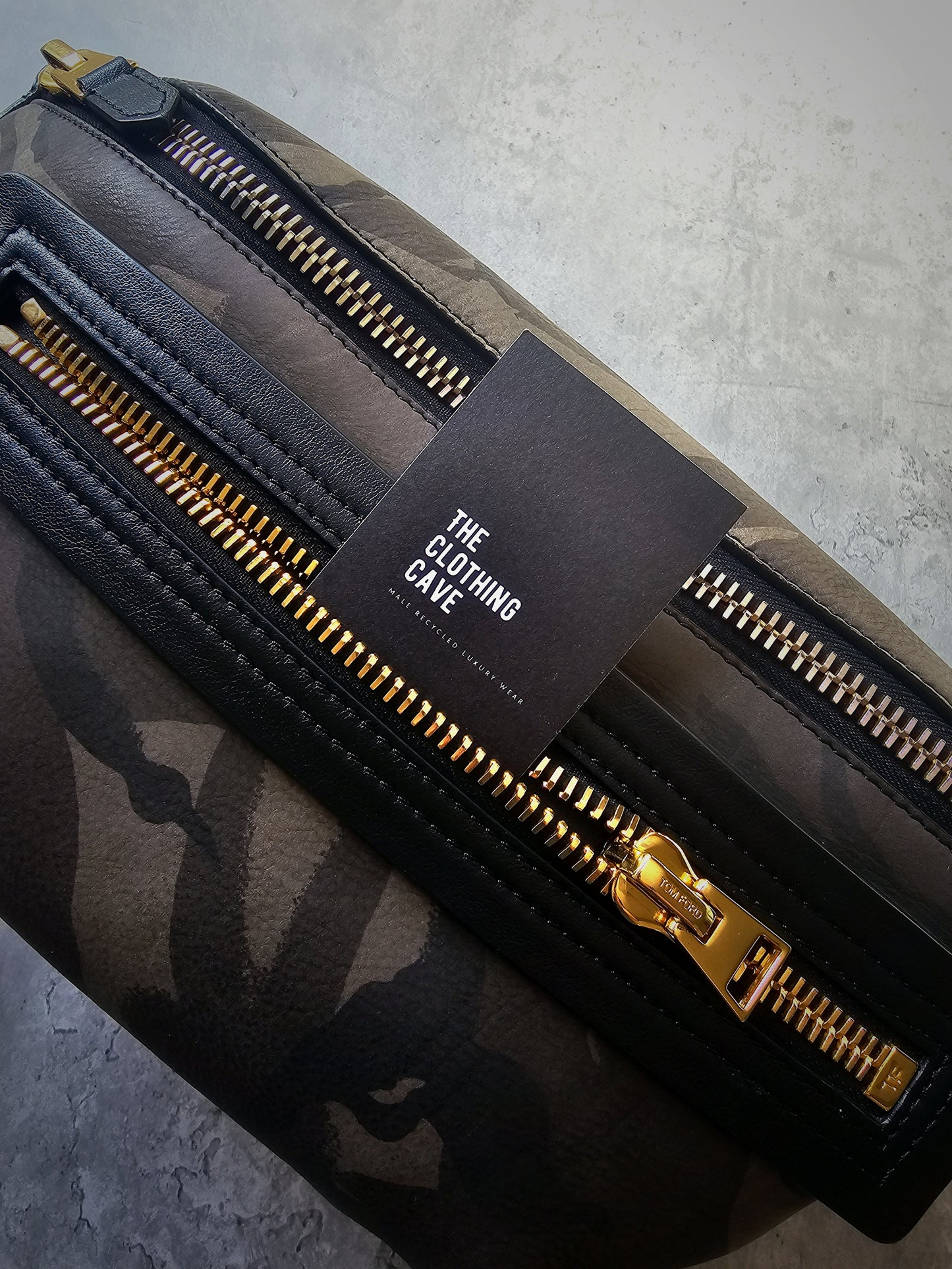 TOM FORD Leather-Trimmed Camouflage Nubuck Belt Bag