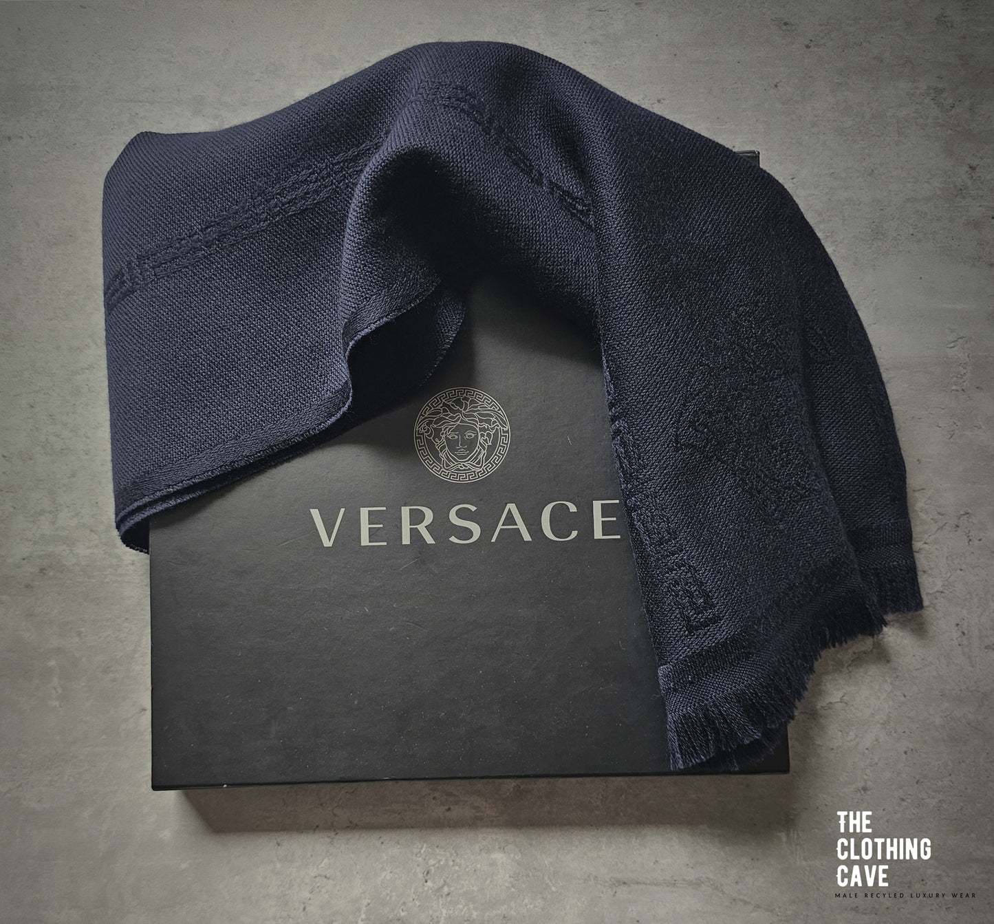 VERSACE Intarsia Fine Wool Medusa Scarf