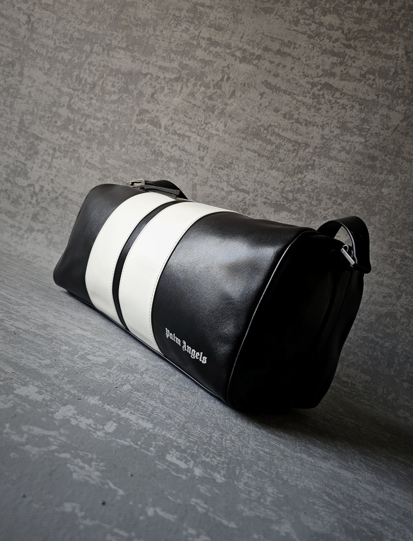 PALM ANGELS 2022 Black/White Track Travel Holdall