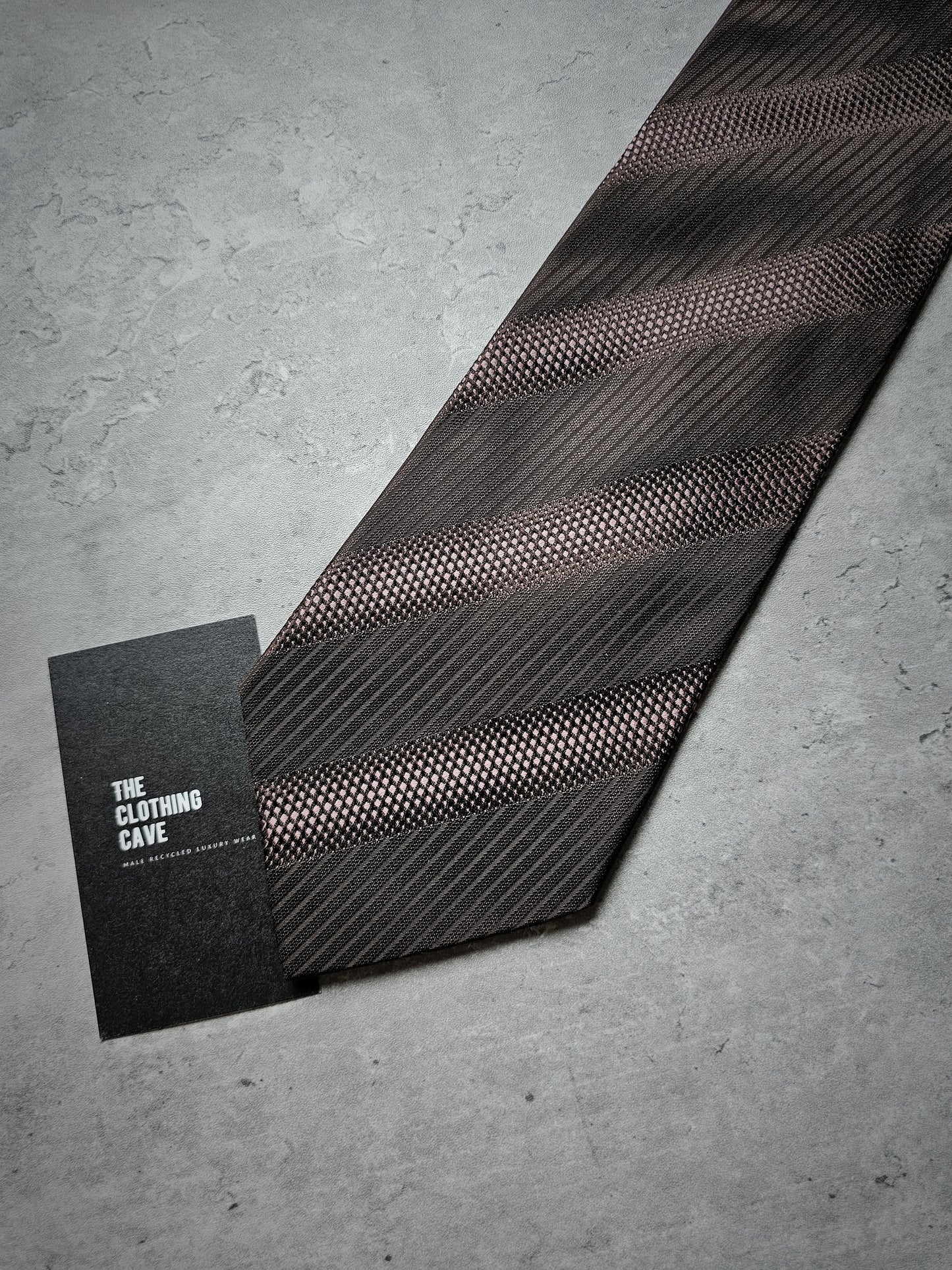 GUCCI Monogrammed Striped Silk Tie