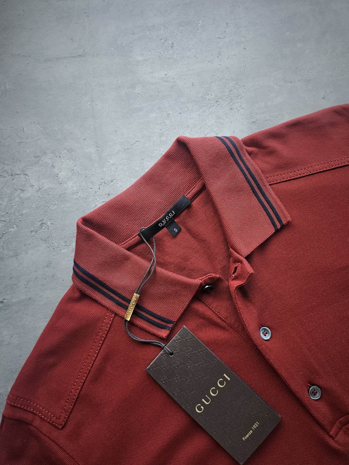 GUCCI Cotton-Jersey Long Sleeve Polo Shirt