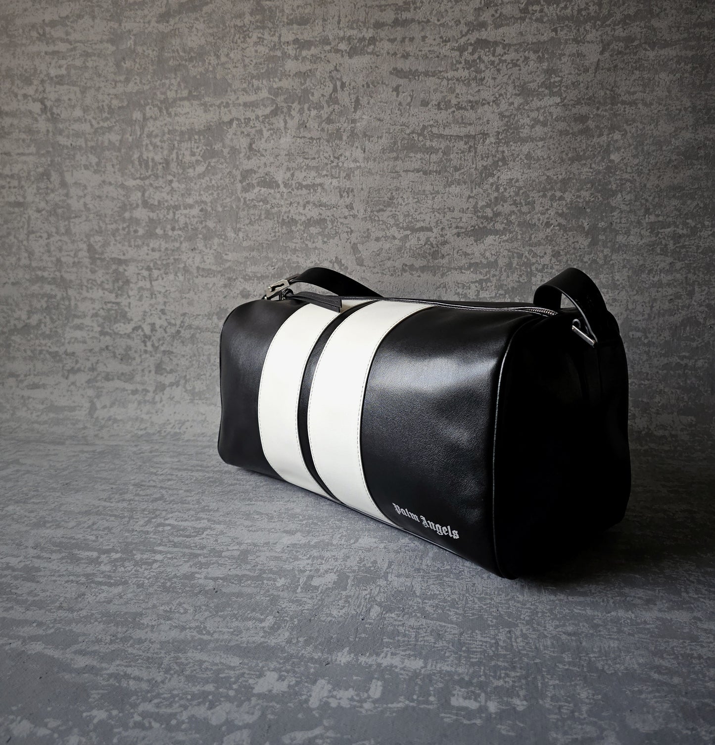 PALM ANGELS 2022 Black/White Track Travel Holdall