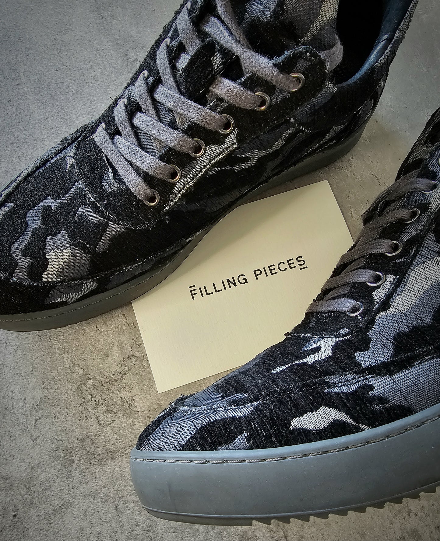 FILLING PIECES High Top Ripple Merge Camo Sneakers