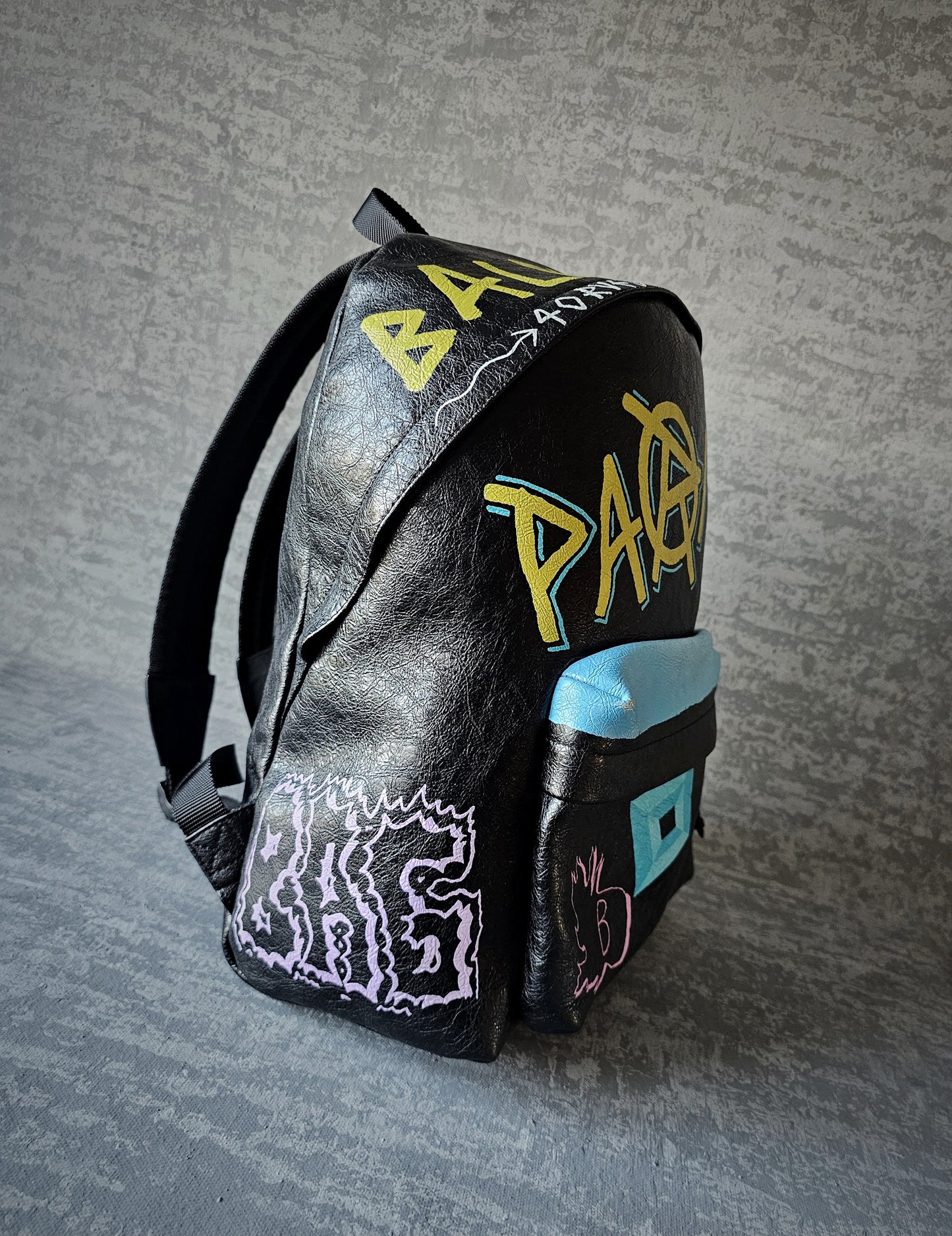 BALENCIAGA "Explorer" Graffiti Lambskin Backpack