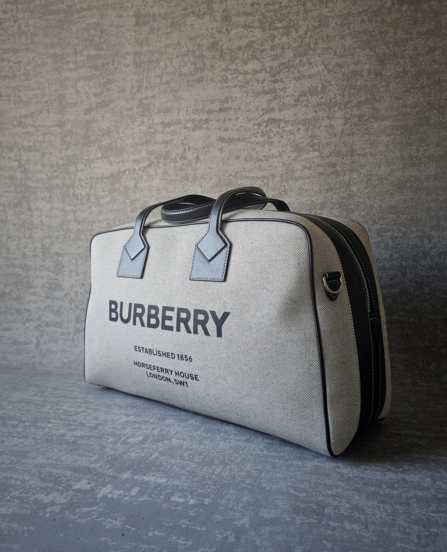 BURBERRY Logo-Print Leather-Trimmed Canvas Holdall