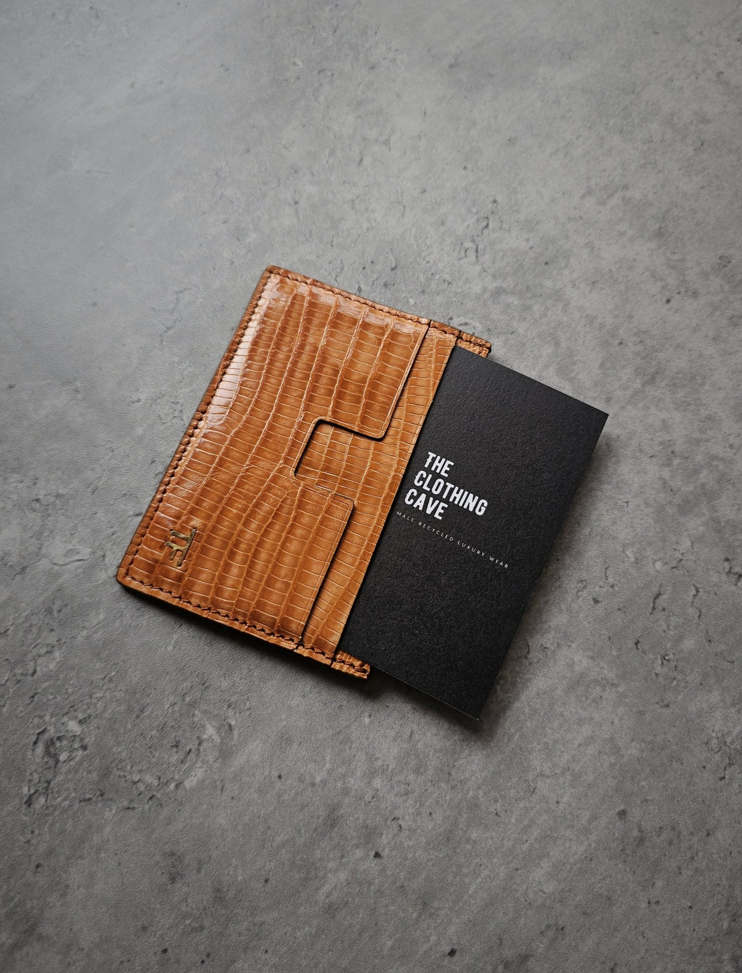 TOM FORD T-Line TF Croc-Embossed Leather Card Holder
