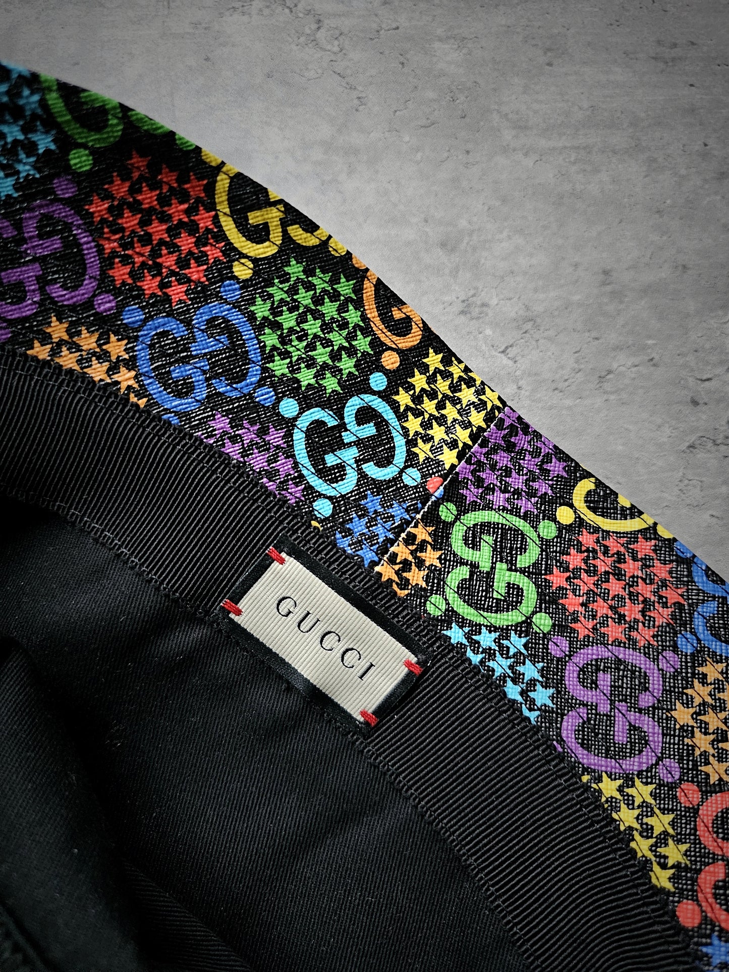 GUCCI GG Supreme Monogram Psychedelic Fedora Bucket Hat