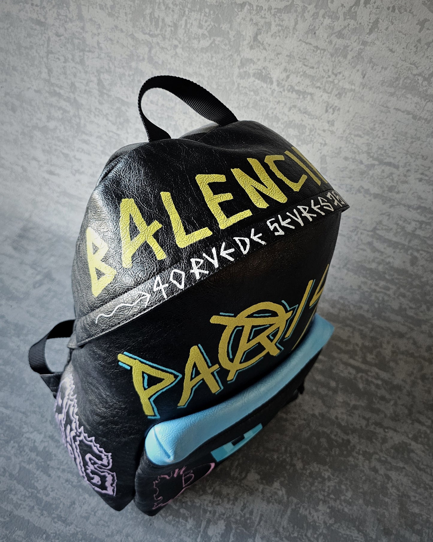 BALENCIAGA "Explorer" Graffiti Lambskin Backpack