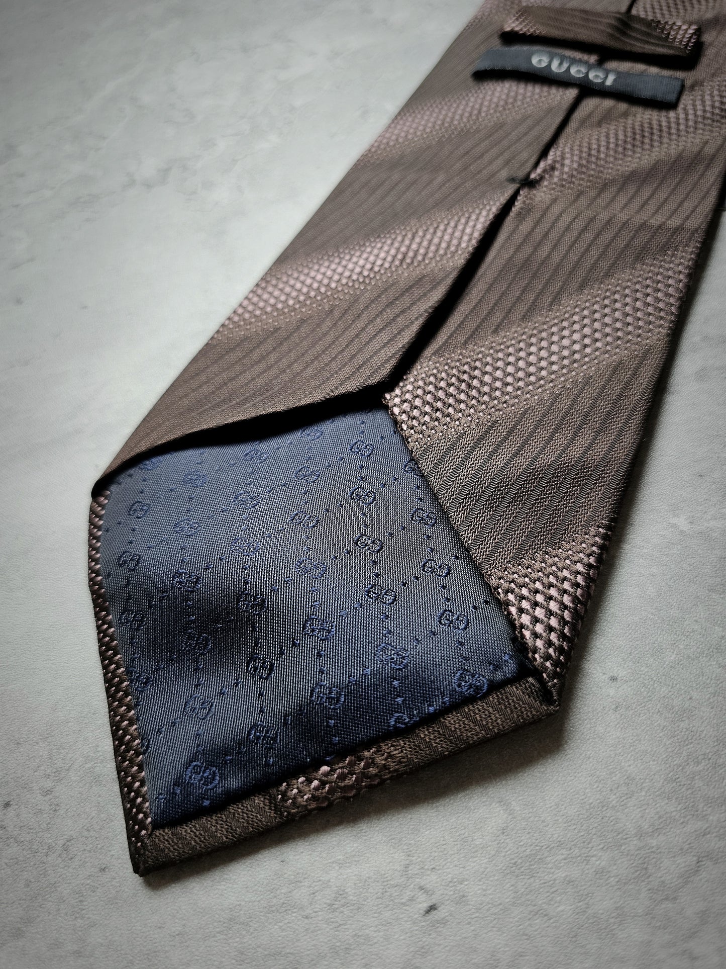 GUCCI Monogrammed Striped Silk Tie