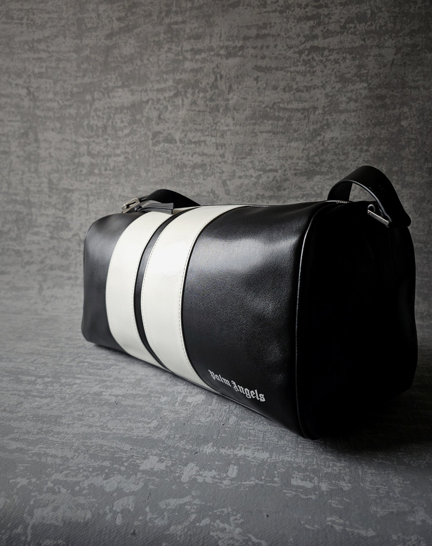 PALM ANGELS 2022 Black/White Track Travel Holdall