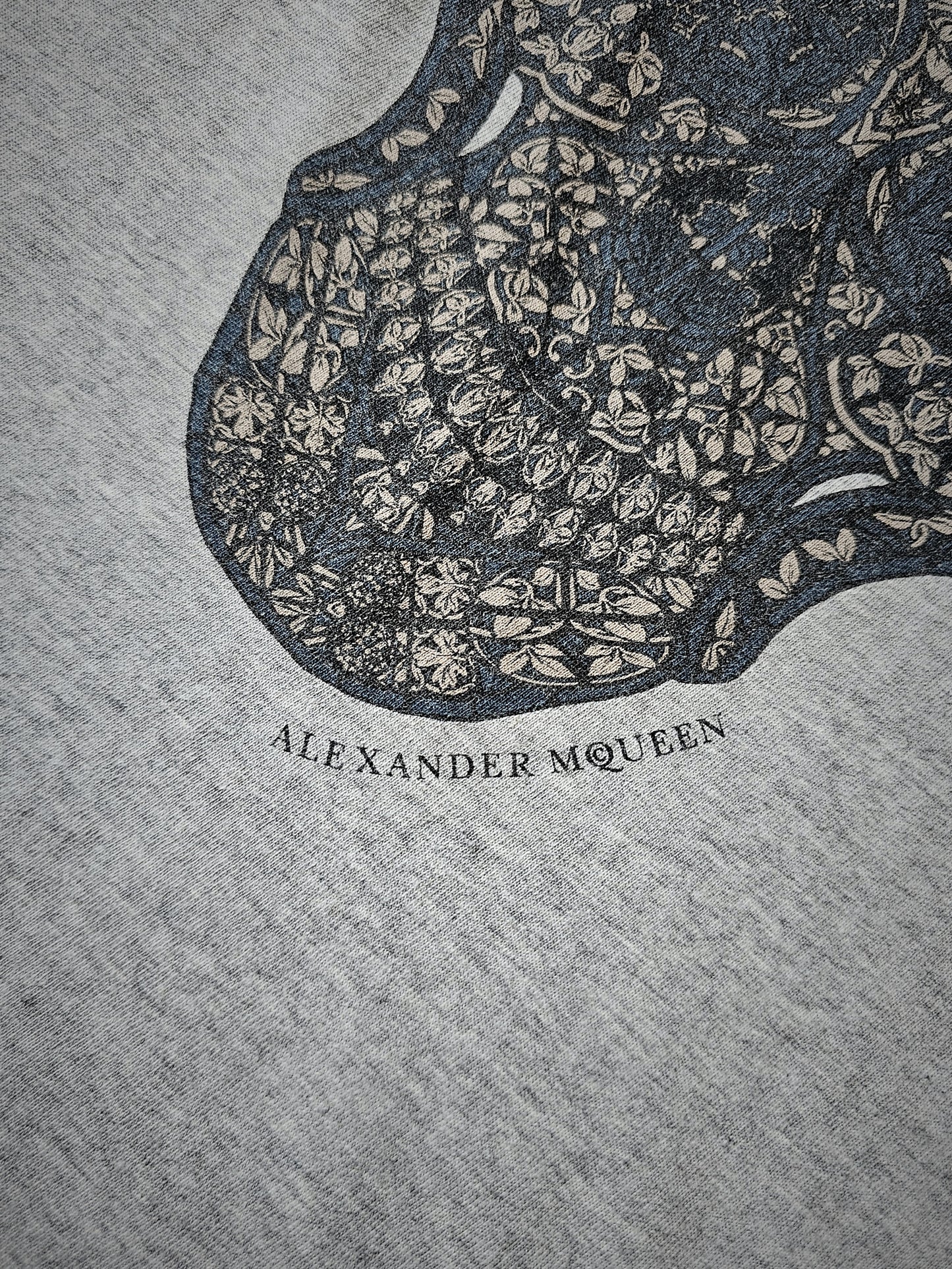 ALEXANDER MCQUEEN Cotton Skull Print Grey T-Shirt