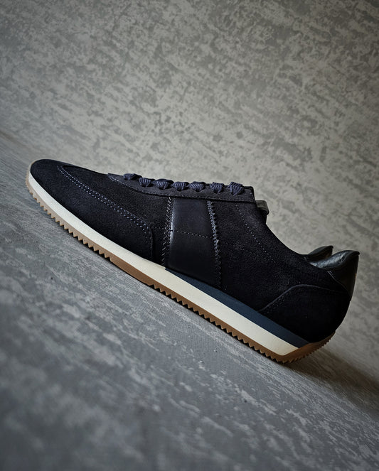 TOM FORD Orford Leather-Trimmed Suede Navy Trainers
