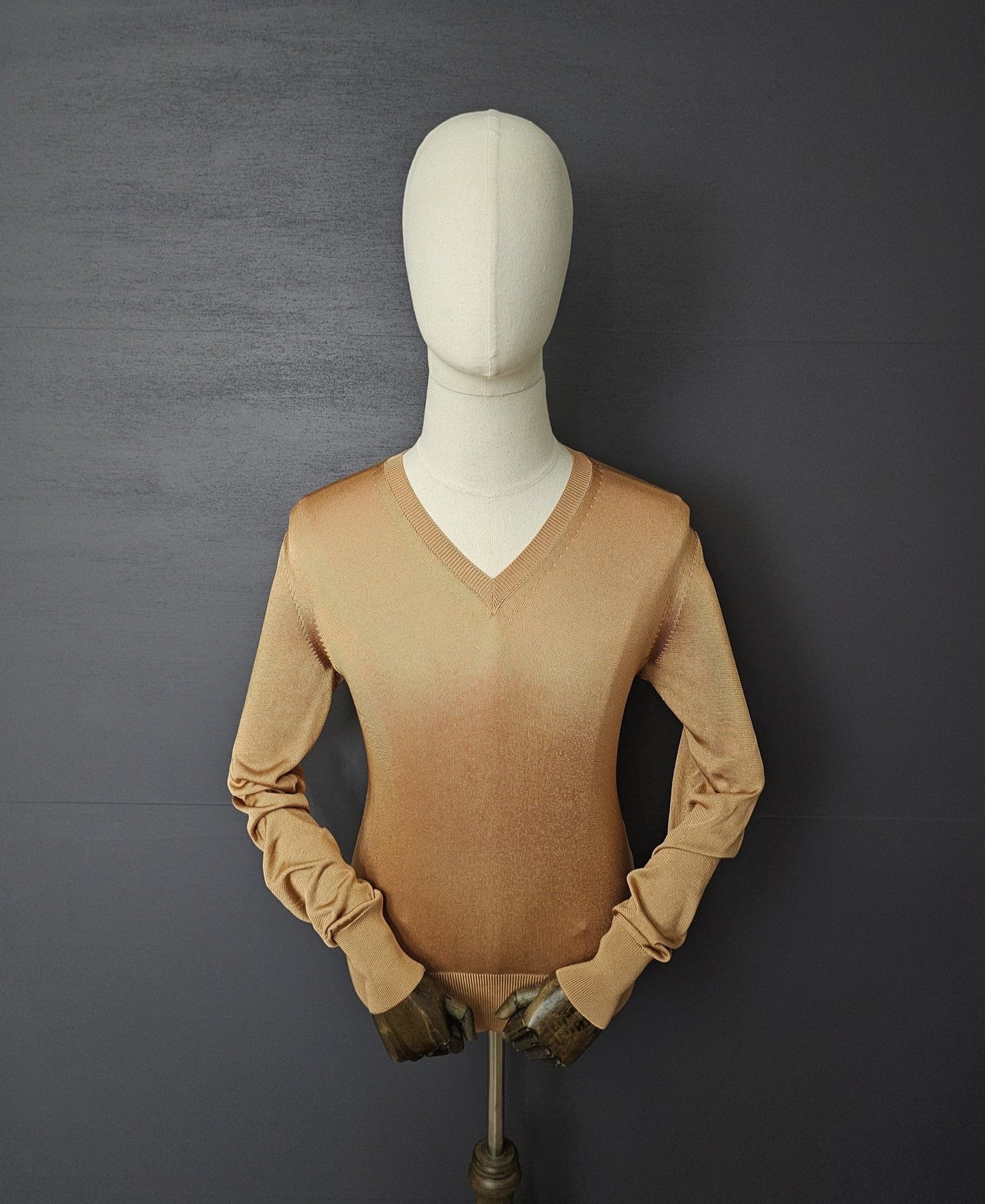 TOM FORD Viscose Salmon V-Neck Sweater