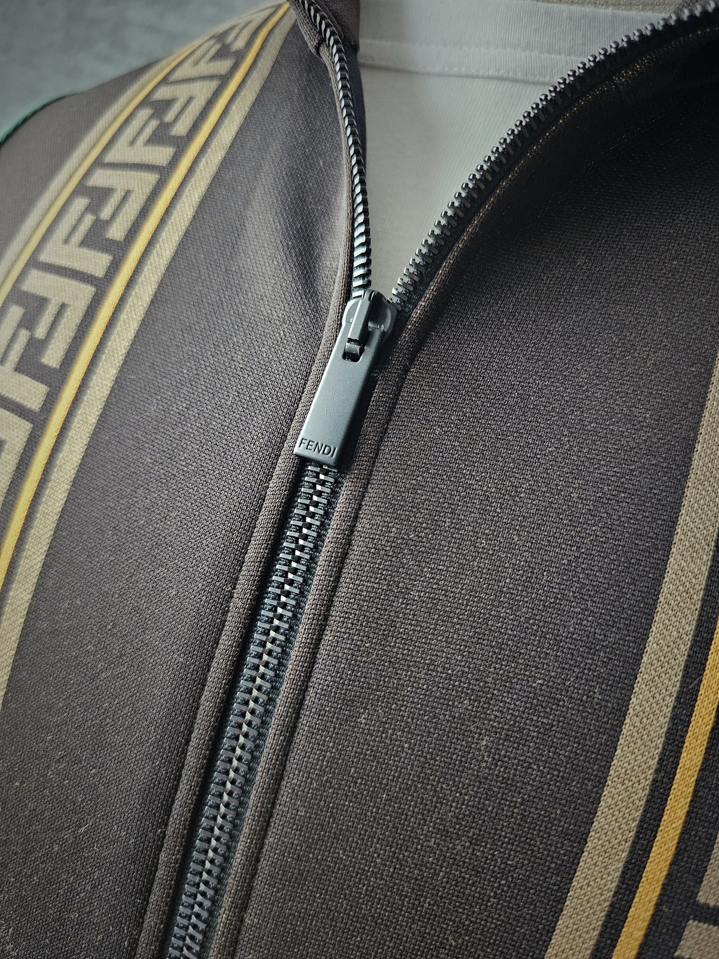 FENDI Logo Trimmed Panelled Stretch-Jersey Track Jacket