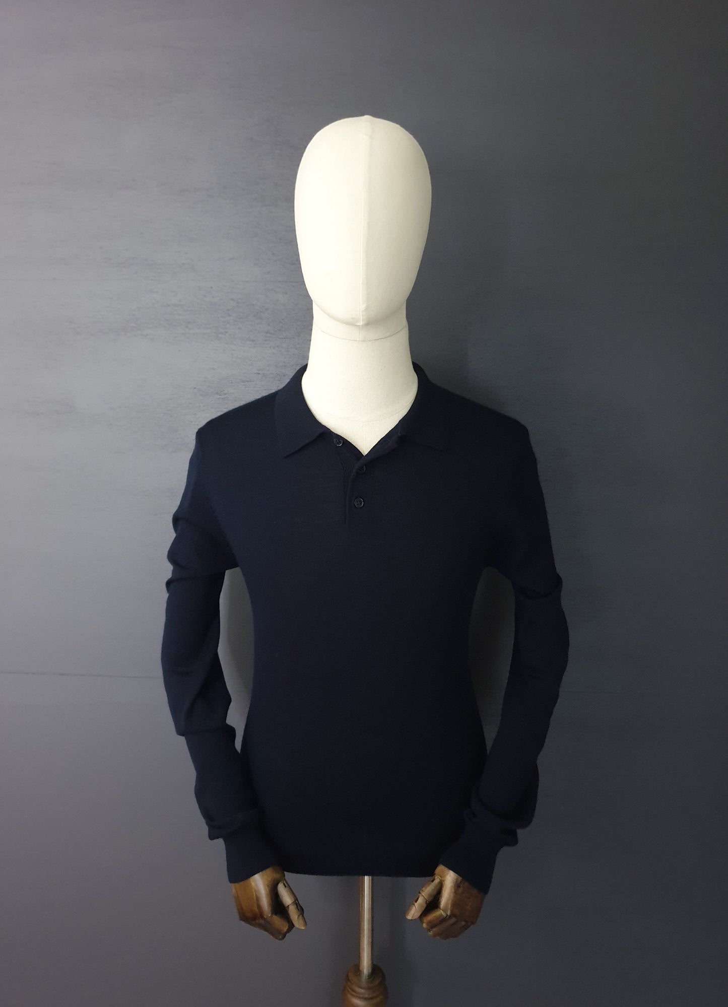 REISS Trafford Long Sleeve Wool Polo