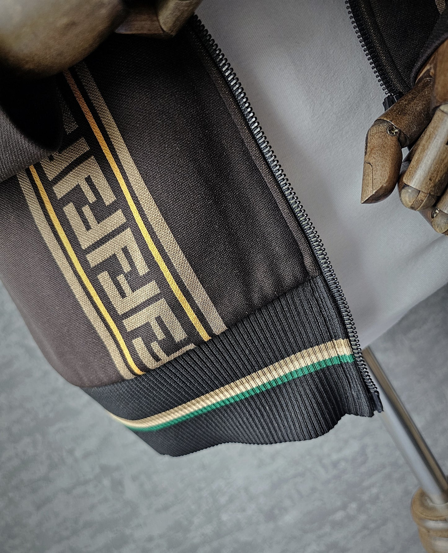 FENDI Logo Trimmed Panelled Stretch-Jersey Track Jacket