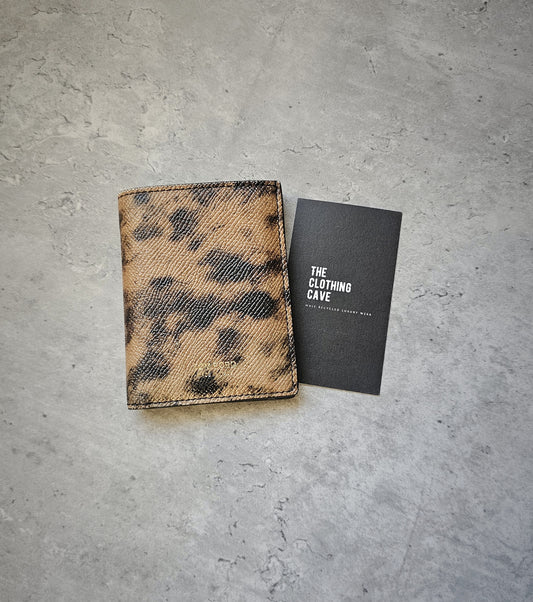TOM FORD Leopard Print Full Grain Leather Bifold Card Holder