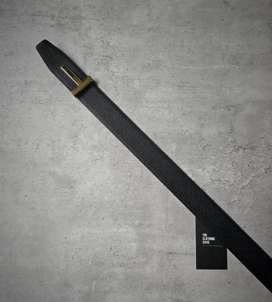 TOM FORD T Buckle Soft Grain Reversible 40mm Belt in Brown & Black