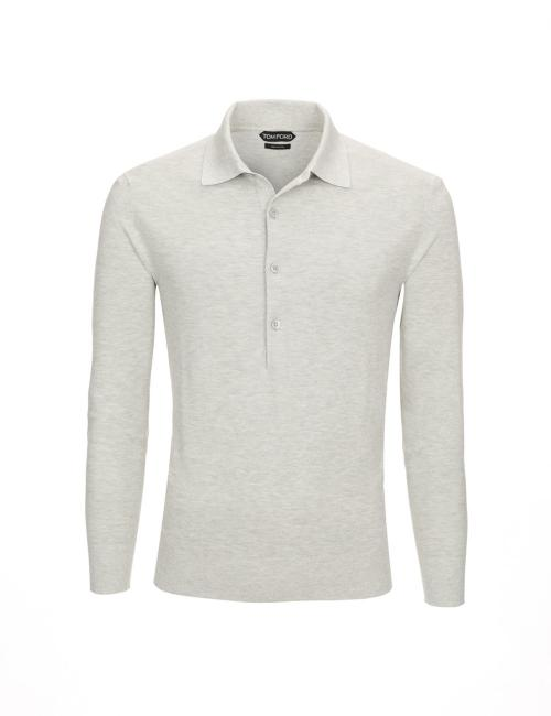 TOM FORD Slim-Fit Silk Cotton Long Sleeve Polo