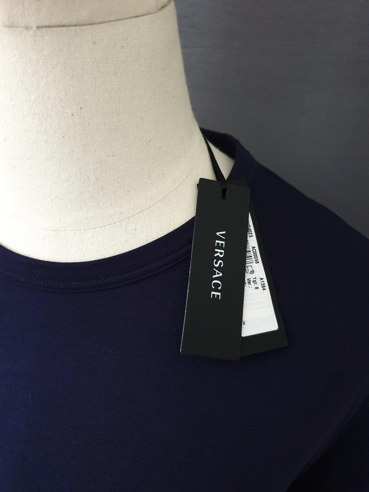 VERSACE Essentials Logo Navy T-Shirt