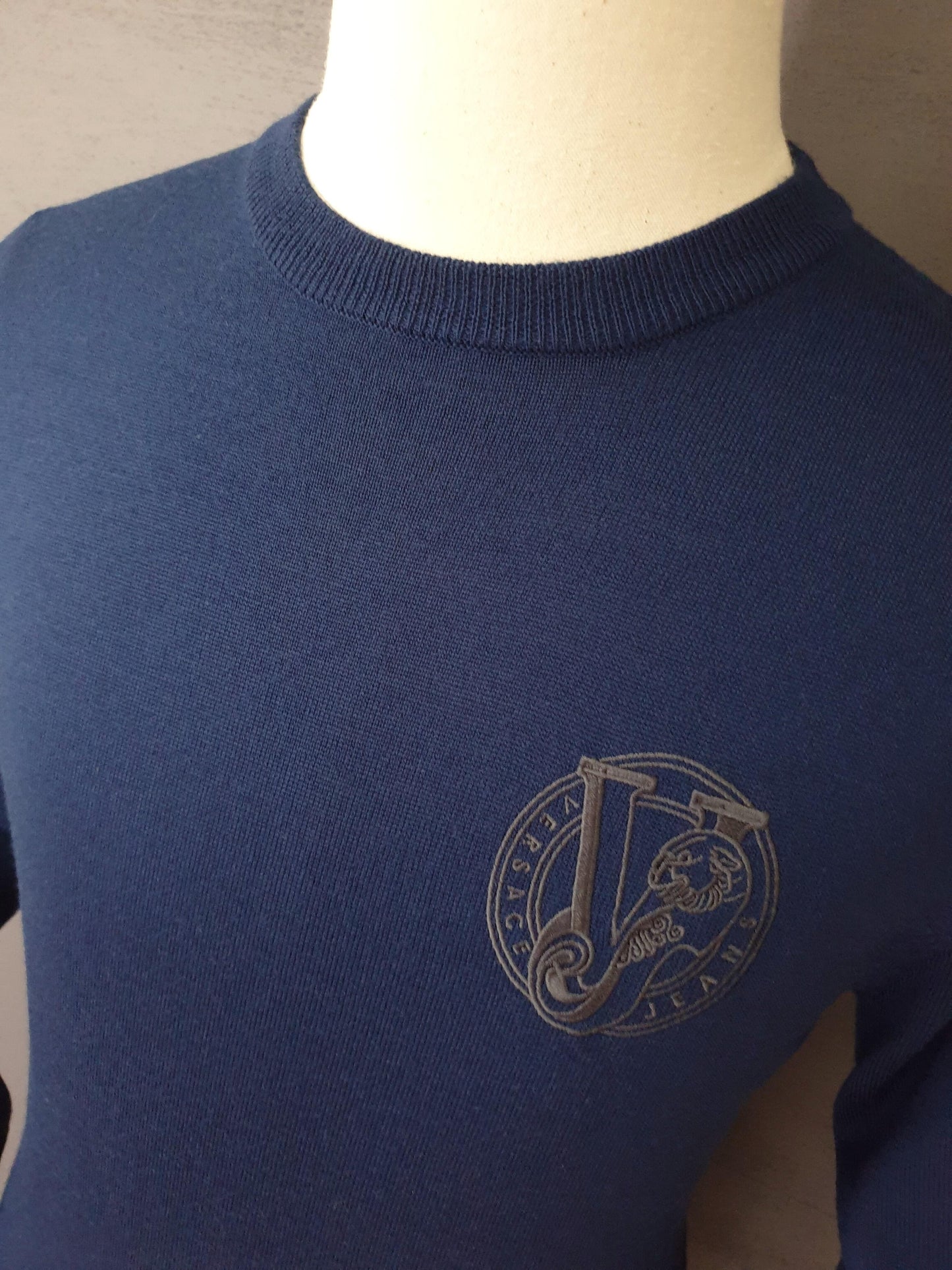 VERSACE Jeans Chest Logo Crew Neck Jumper