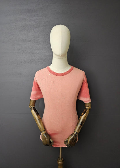 AMIRI Distressed & Washed Pink Shotgun T-Shirt
