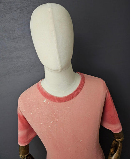 AMIRI Distressed & Washed Pink Shotgun T-Shirt