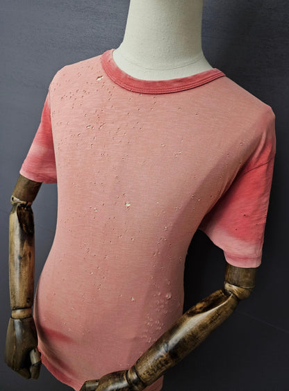 AMIRI Distressed & Washed Pink Shotgun T-Shirt