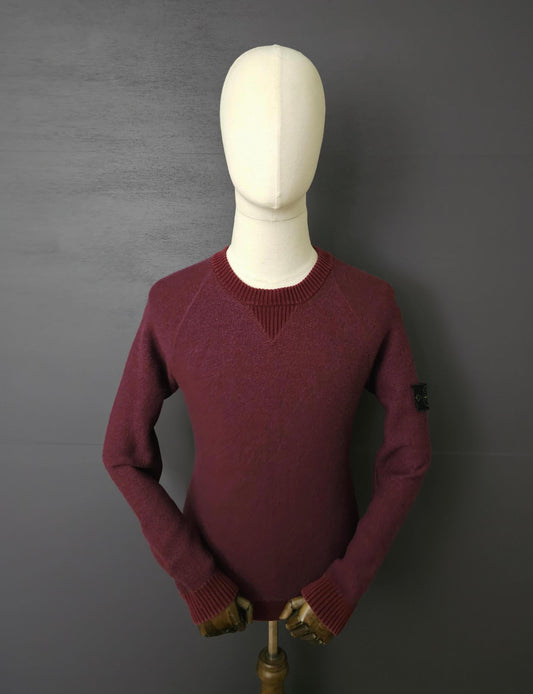 STONE ISLAND Logo Patch Knitted Wool Sweater