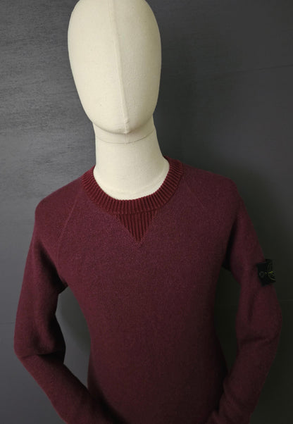 STONE ISLAND Logo Patch Knitted Wool Sweater