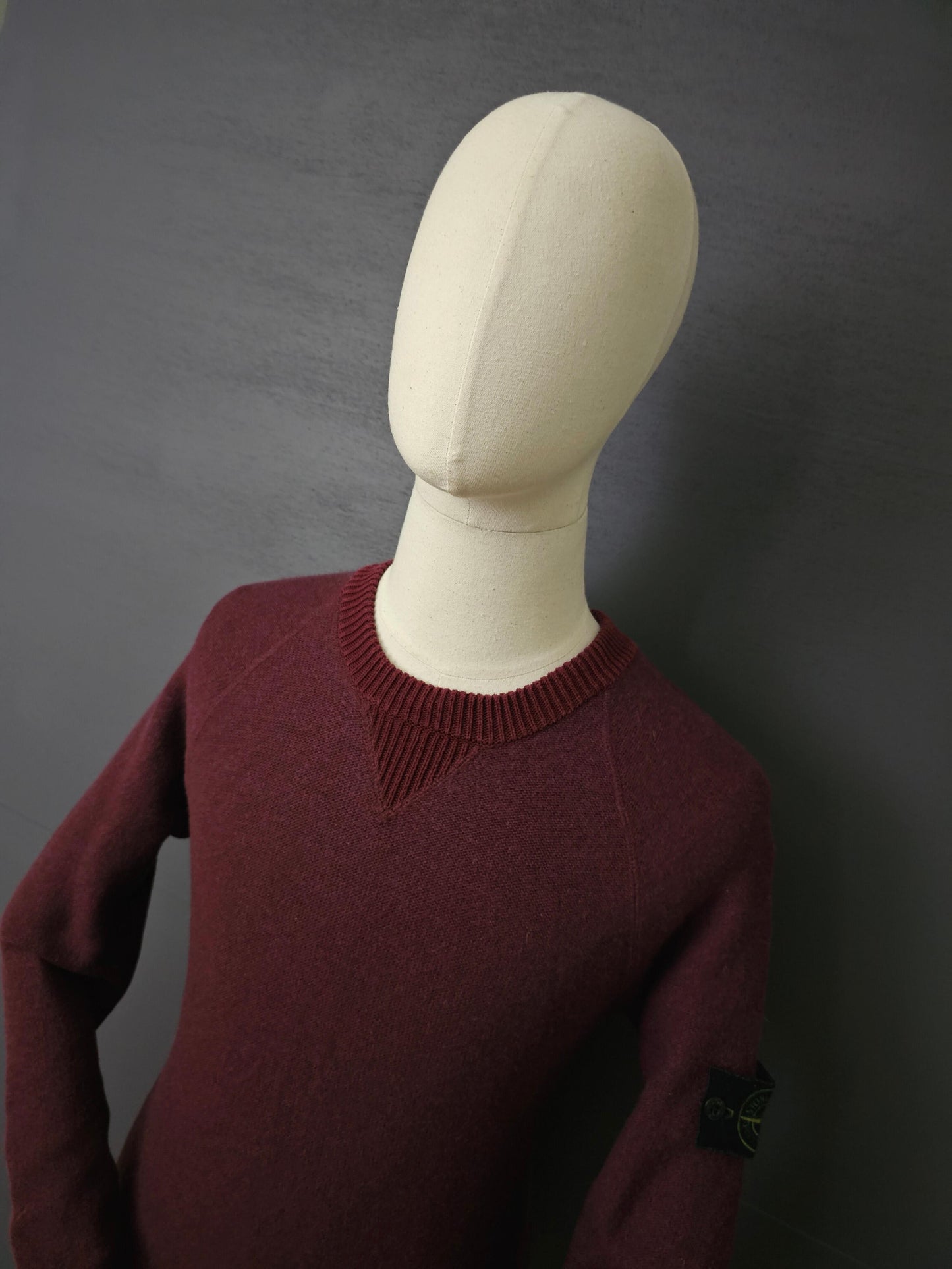 STONE ISLAND Logo Patch Knitted Wool Sweater