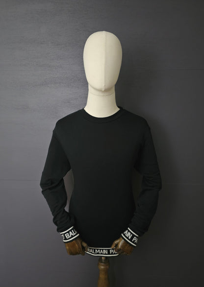 BALMAIN Paris Tape Logo-Trim Sweatshirt
