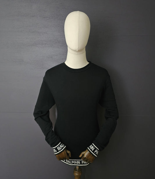 BALMAIN Paris Tape Logo-Trim Sweatshirt