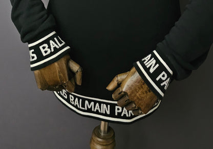 BALMAIN Paris Tape Logo-Trim Sweatshirt