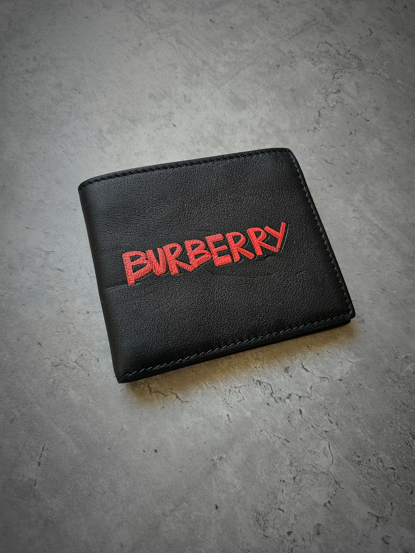 BURBERRY Graffiti Print International Leather Bifold Wallet