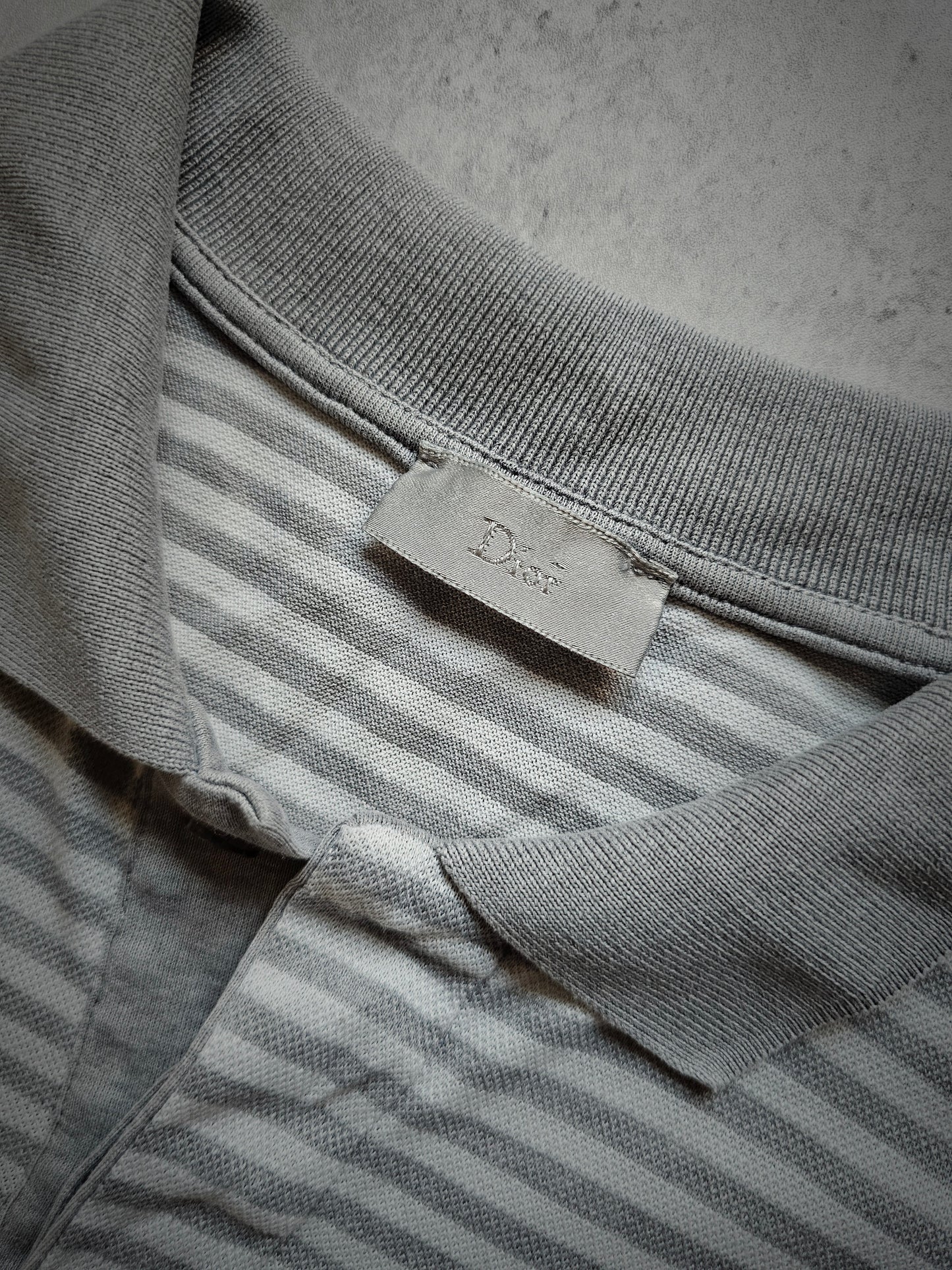 DIOR Stiped Long-Sleeve Polo with Bee Embroidery