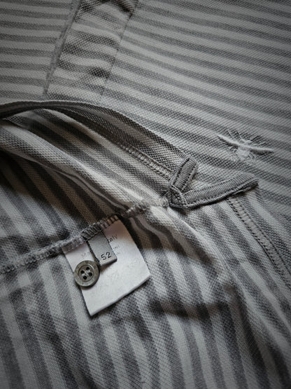 DIOR Stiped Long-Sleeve Polo with Bee Embroidery