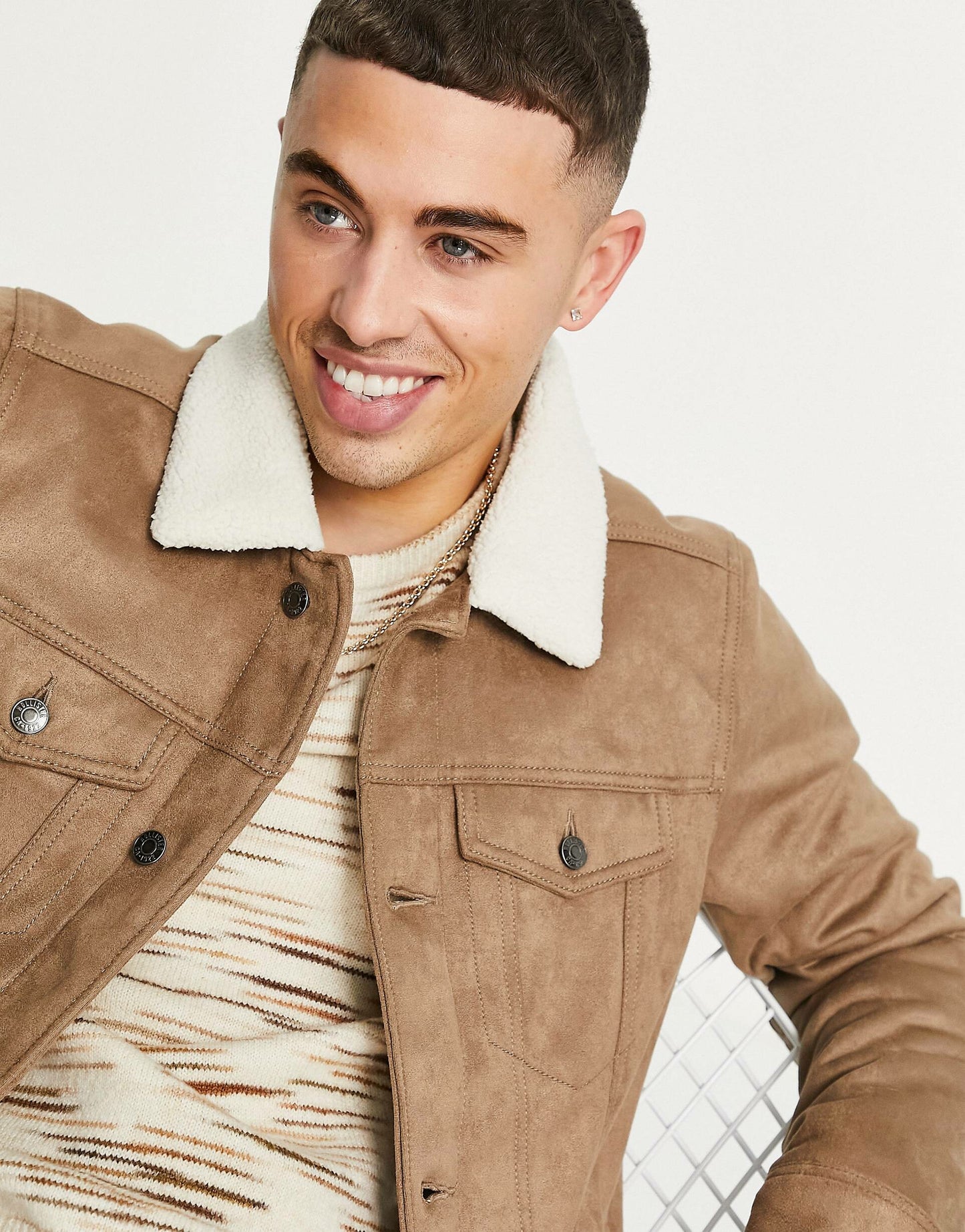 HOLLISTER Sherpa Lined Faux Suede Jacket