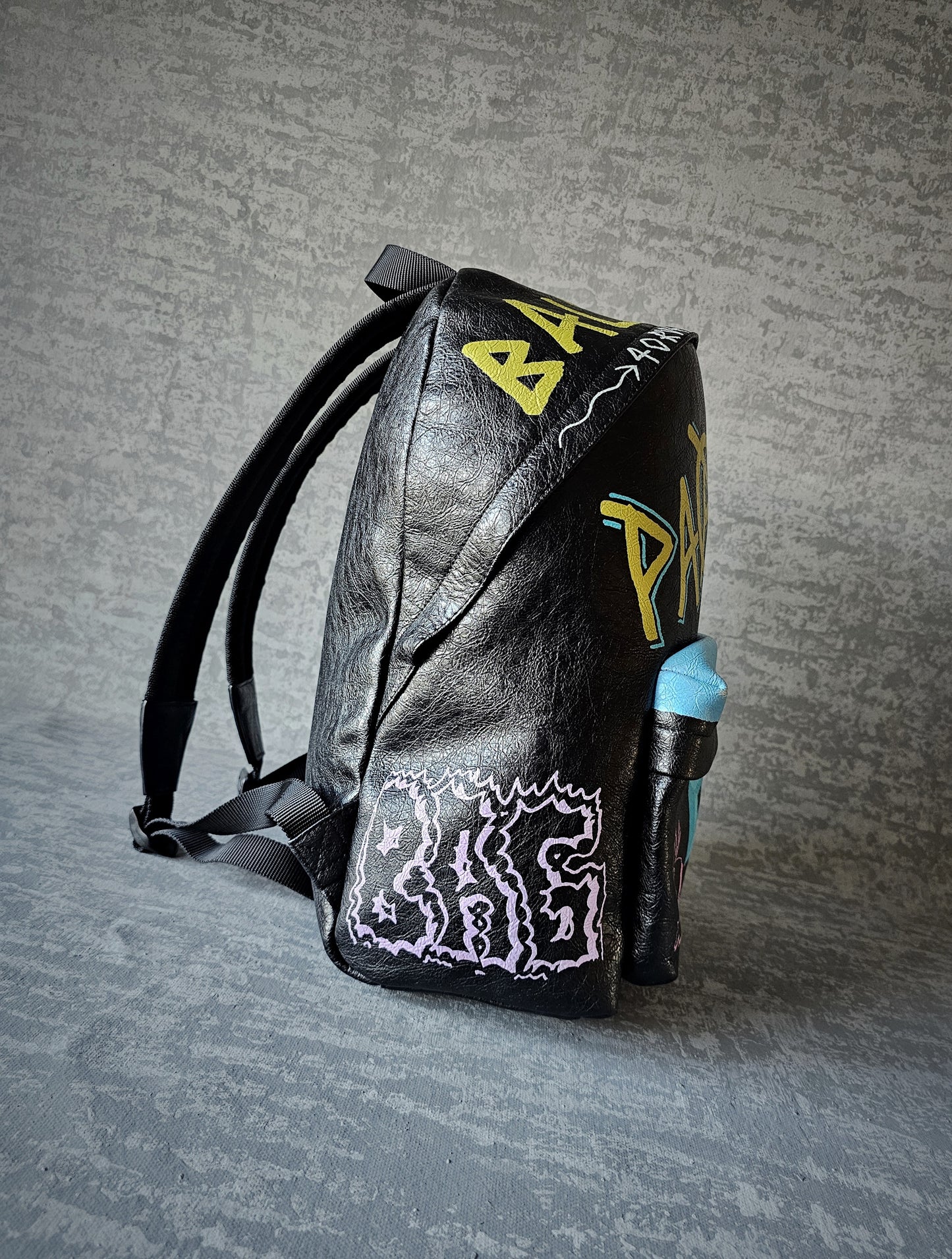 BALENCIAGA "Explorer" Graffiti Lambskin Backpack