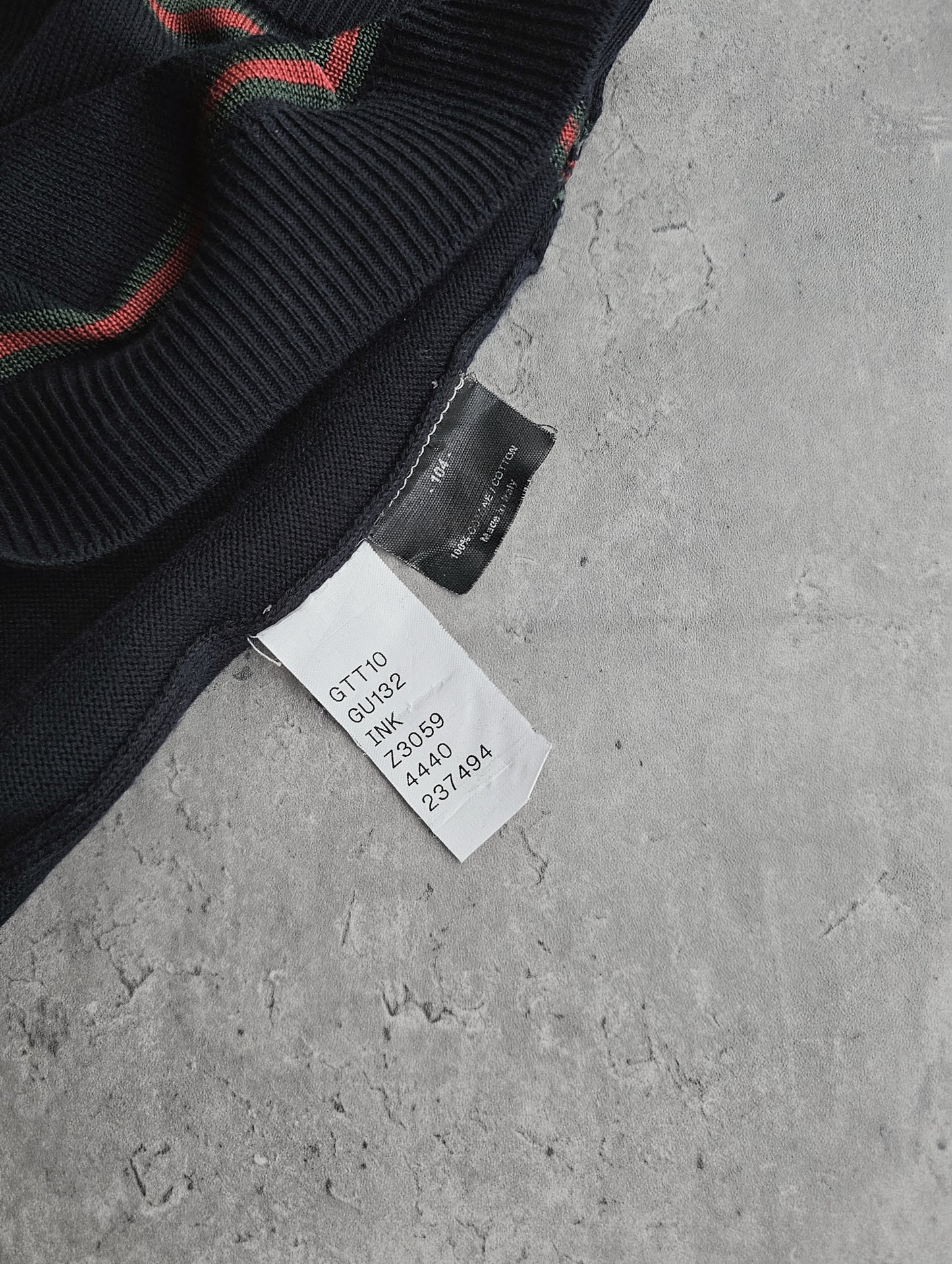 GUCCI Webbed-Hem Fine Knit Polo